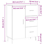vidaXL Buffet chêne sonoma 69 5x34x90 cm bois d'ingénierie