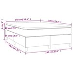 vidaXL Sommier à lattes de lit avec matelas Gris foncé 140x190cm Tissu