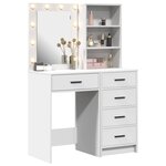 vidaXL Table de Toilette avec tiroir 2 Pièces Blanc 50 x 41 x 135 cm