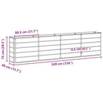 vidaXL Jardinière Ivoire 160 x 40 x 75 cm Acier