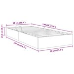 vidaXL Lit de Rangement avec stockage Gris foncé 90 x 190 cm Tissu