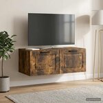 vidaXL Meuble TV mural Chêne fumé 78 5 x 41 x 30 cm Bois d'ingénierie
