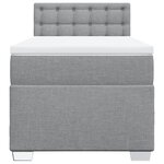 vidaXL Sommier à lattes de lit avec matelas Gris clair 90x200 cm Tissu