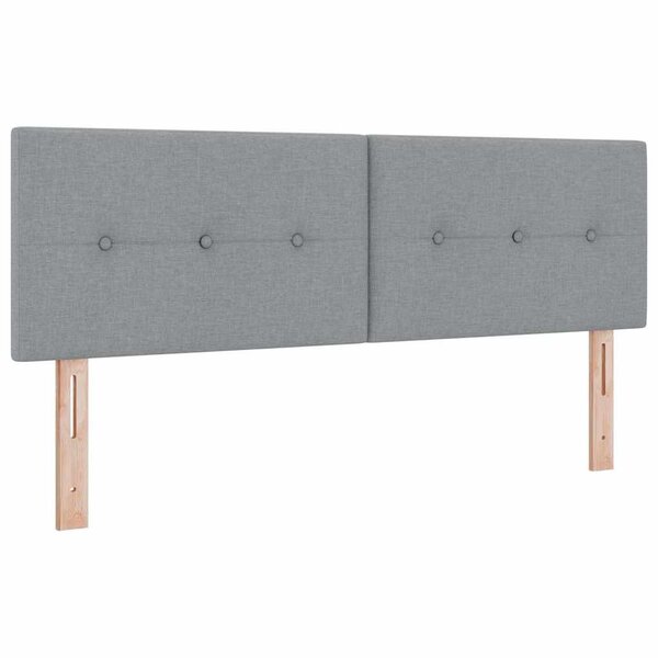 vidaXL Tête de lit LED avec bandes LED Gris clair 144 cm tissu