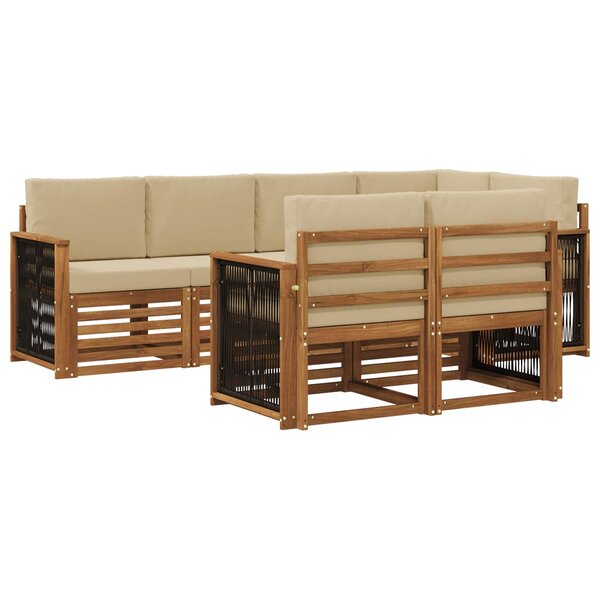 vidaXL Ensemble de canapés d'extérieur 6 pc Naturel