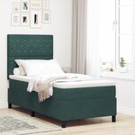Lit Box Spring vidaXL avec Matelas Vert Foncé Simple Velours