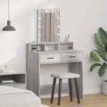 vidaXL Table de Toilette Gris 79 x 41 x 140 cm Bois d'ingénierie