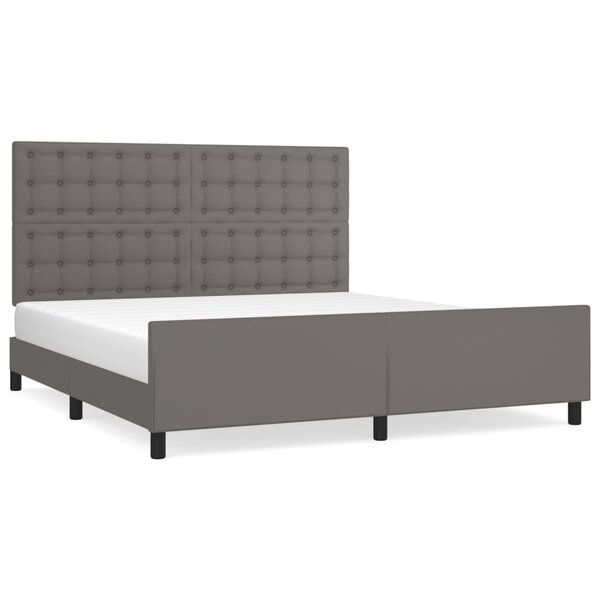 vidaXL Cadre de lit sans matelas gris similicuir