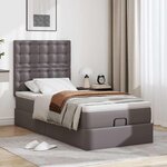 vidaXL Lit ottoman avec matelas gris 80x200 cm similicuir