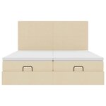 VidaXL Cadre de lit ottoman avec matelas crème 160x200 cm tissu