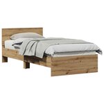 vidaXL Cadre de lit Chêne artisanal 90 x 200 cm Bois d'ingénierie
