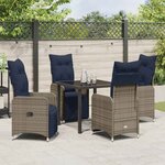 vidaXL Ensemble de salle à manger pour jardin 5 Pièces Gris polyrotin