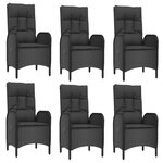 vidaXL Ensemble à manger jardin 9Pièces et coussins noir résine tressée
