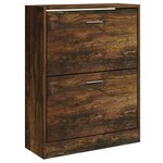 vidaXL Armoire à chaussures Chêne fumé 63x24x81 cm Bois d'ingénierie