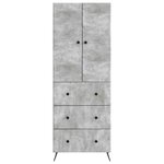 vidaXL Ensemble de Meubles 2 Pièces Gris béton 66 x 34 5 x 90 cm