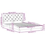 vidaXL Cadre de lit sans matelas gris foncé 140x190 cm tissu