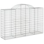 vidaXL Paniers à gabions arqués 15 Pièces 200x50x120/140 cm Fer galvanisé