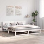 vidaXL Cadre de lit avec tête de lit Blanc 180 x 200 cm Pin massif