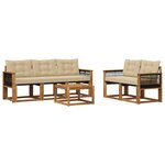 vidaXL Ensemble de canapés d'extérieur 6 pc Naturel et Beige