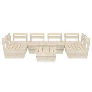 Salon de jardin meuble d'extérieur ensemble de mobilier palette 7 pièces bois d'épicéa imprégné 02_0018506