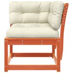 vidaXL Canapé d'angle de jardin coussins cire marron bois pin massif