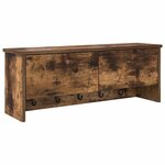vidaXL Porte-manteau mural avec étagère Chêne fumé 80 x 20 x 30 cm