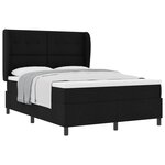 vidaXL Lit à ressorts avec matelas Noir 140 x 190 cm tissu