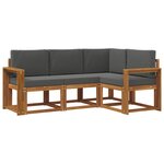 vidaXL Ensemble de canapés d'extérieur 4 pc Naturel et Anthracite