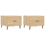 vidaXL Tables basses 2 Pièces chêne sonoma 50x50x40 cm bois d'ingénierie