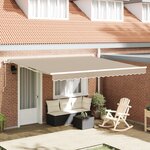 vidaXL Store rétractable automatique beige 400x300 cm
