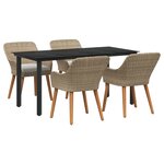 vidaXL Ensemble de salle à manger de jardin 5 pièces Beige Poly Rattan
