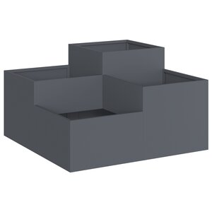 Jardinier vidaXL 100x100x48 cm Acier Anthracite