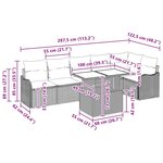 vidaXL Canapés de jardin 7 pièces en rotin synthétique noir avec coussins.