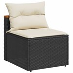 vidaXL Salon de jardin 5 Pièces avec coussins noir résine tressée acacia