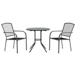 vidaXL Ensemble de chaises de jardin empilables 3 Pièces anthracite