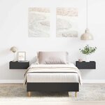 vidaXL Cadre de lit sans matelas noir 100x200 cm bois d'ingénierie