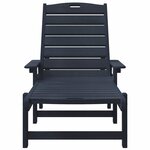 vidaXL Transat avec coussin Bleu marine 73.5 x 92 x 90 cm Plastique
