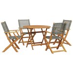 vidaXL Ensemble à manger de jardin 5 Pièces résine tressée et bois massif
