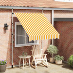 vidaXL Auvent rétractable manuel 200 cm Rayures oranges et blanches