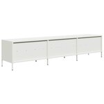 vidaXL Meuble TV blanc 202x39x43 5 cm acier laminé à froid