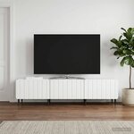 vidaXL Meuble TV Blanc 147 x 34 5 x 32 cm Bois d'ingénierie