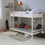 Lit superposé avec 2 matelas enfant 90x200 cm