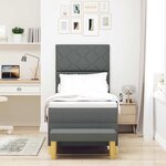 vidaXL Lit à ressorts avec matelas Gris foncé 80 x 200 cm tissu