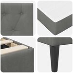 vidaXL Cadre de lit avec matelas Gris foncé 90 x 190 cm Velours
