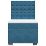 vidaXL Sommier à lattes de lit avec matelas bleu 90x200 cm velours