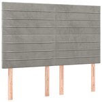 vidaXL Tête de lit à LED Gris clair 144x5x118/128 cm Velours