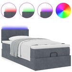 vidaXL Cadre de lit ottoman avec matelas gris foncé 100x200 cm velours