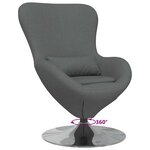vidaXL Fauteuil œuf Gris foncé 63 x 73 x 90 cm tissu