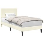 vidaXL Cadre de lit Crème 90 x 190 cm Tissu en velours côtelé