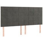 vidaXL Sommier à lattes de lit et matelas Gris foncé 160x200cm Velours